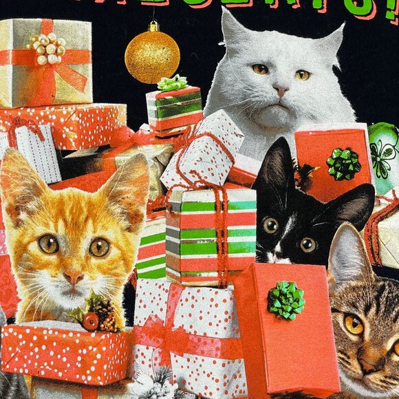 Dec. 25th Womens CAT CHRISTMAS Top Sz XXXL 3X Short Sleeve Ugly HOLIDAY T-shirt - Picture 5 of 12